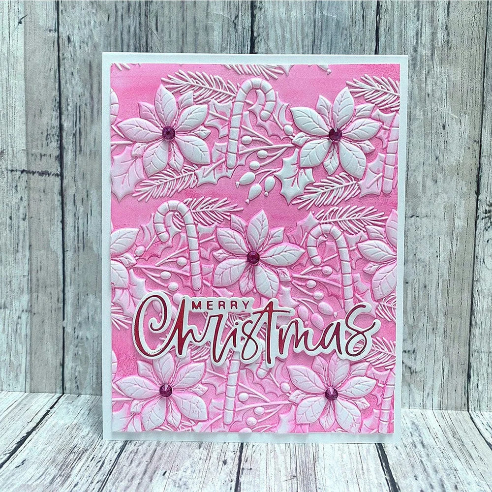 Joyful Candy Canes 3D Embossing Folder Christmas Adorning the Tree Background Pattern Templates Stencil for DIY Scrapbooking plastic embossing folder embossing folder