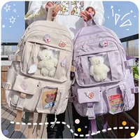 Large-capacity Cute Women Multi-Pocket Nylon Backpack Ins Junior High School Student School Bag Female Girl Backpack Laptop Book 4