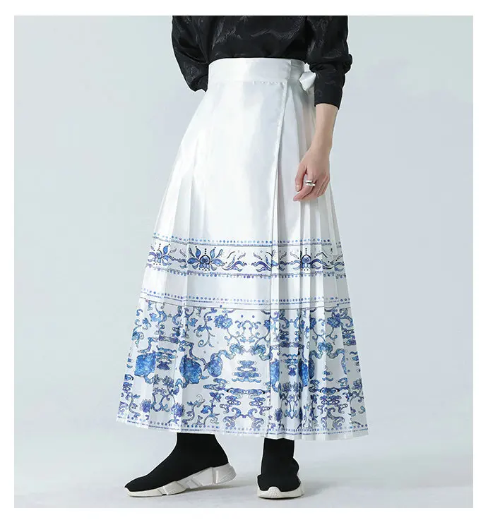 Description Picture 5 of itemFashion Men Wide-leg Skirt Pants Male Vintage Casual Jogging Pants Male Oversize White Streetwear Men Women Skirts Trousers 5XL