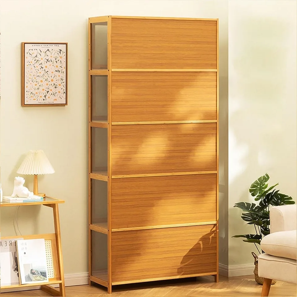 Acrylic Bamboo Display Cabinet for Collectibles and Figures