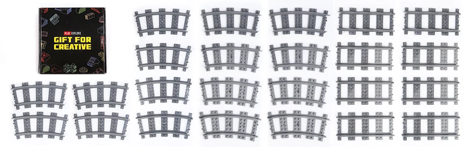 24-teiliges Zubehörset für City Train Tracks, kompatibel mit City Train Sets 60336 30337, Eisenbahnbauspielzeug für Kinder – Detail 1