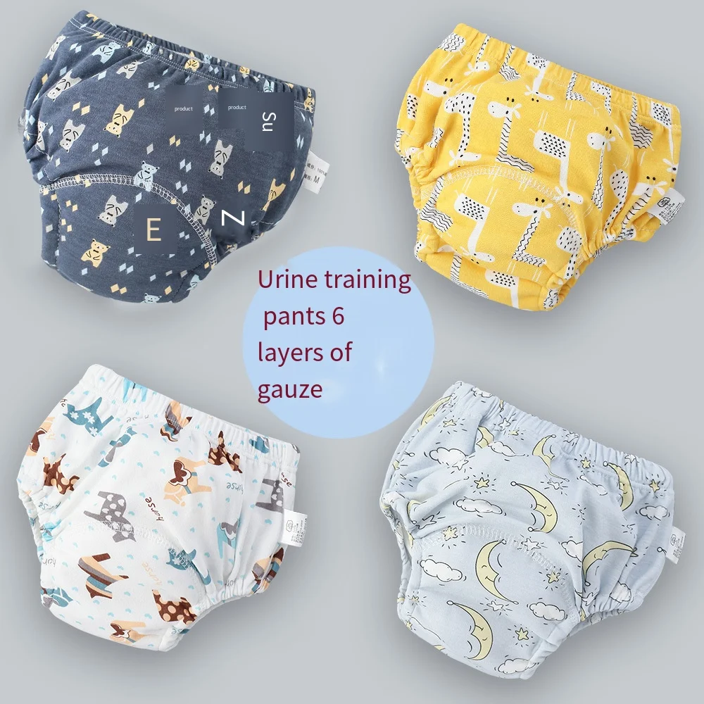 

6 Layer Cotton Baby Training Pant Waterproof Reusable Infant Shorts Underwear Cloth Diaper Nappies Changing Panties for Children