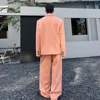 SILIWEYA Men's Suits Woolen Single Breasted Lapel Blazers Straight Wide Leg Casual Pants Trend Autumn Winter Two Pieces Set 4