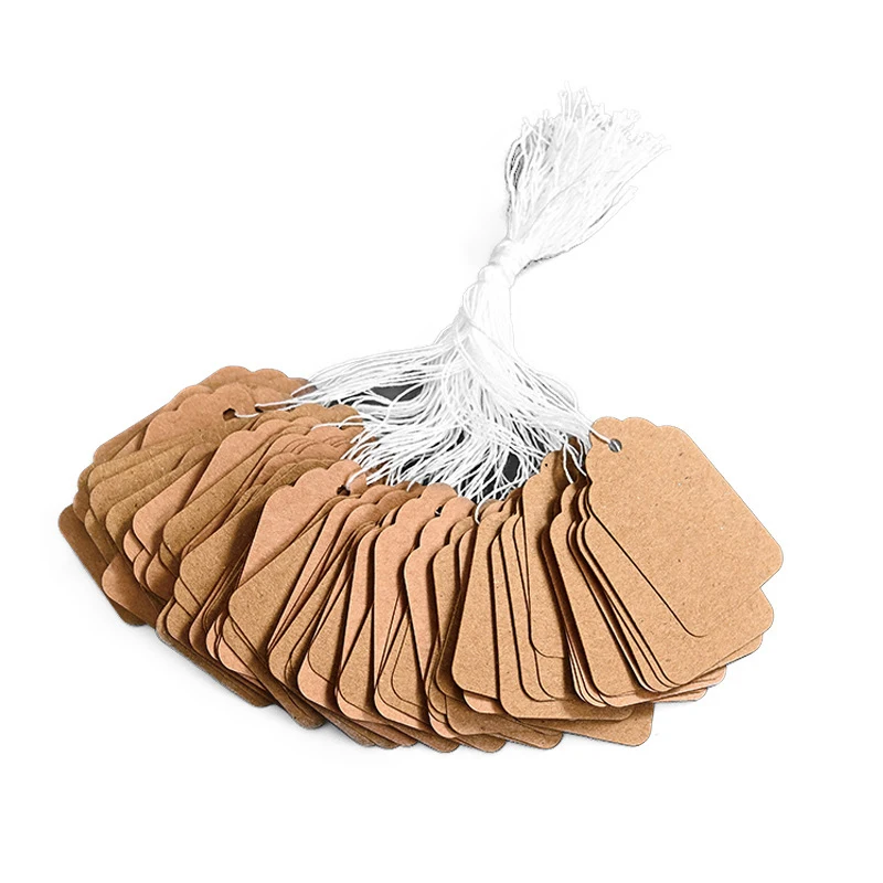 Handmade Price Tags Kraft Paper Labels Garment Tags Paper Cards Jewelry Labels dog poop bags 100pcs