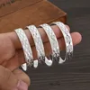 4Pcs 18k 8mm Width 45MM 55MM 65MM 70MM Dubai Baby Cute Bangles For Girl Jewelry Silve Color Bangles Girls Birthday Jewelry Gifts 2