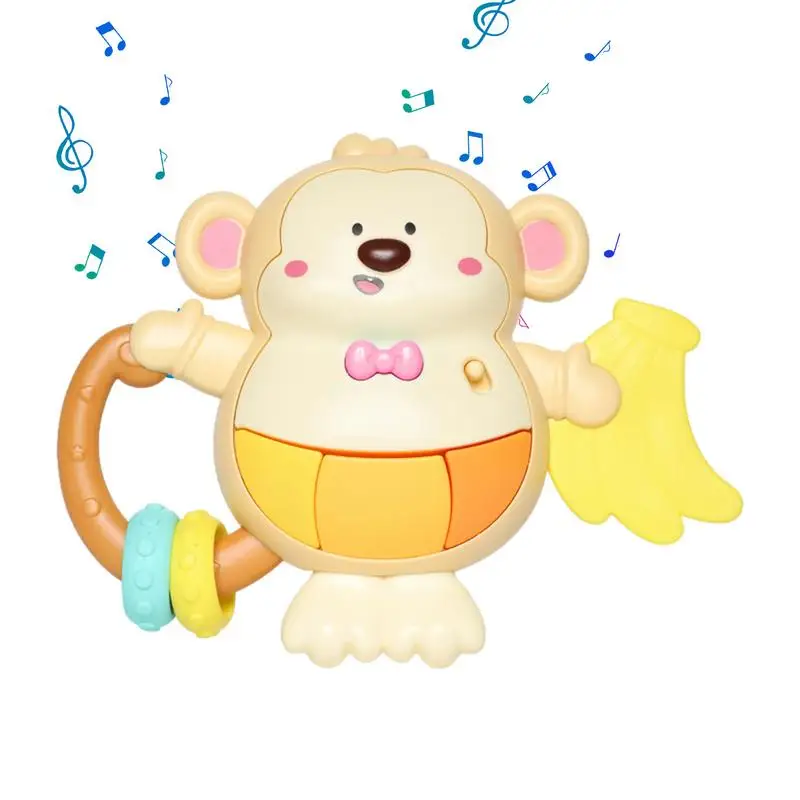 

Rattle Teether Toy Sensory Interactive Monkey Pacifier Teething Toy Early Educational Montessori Toys Learning Light Up Music