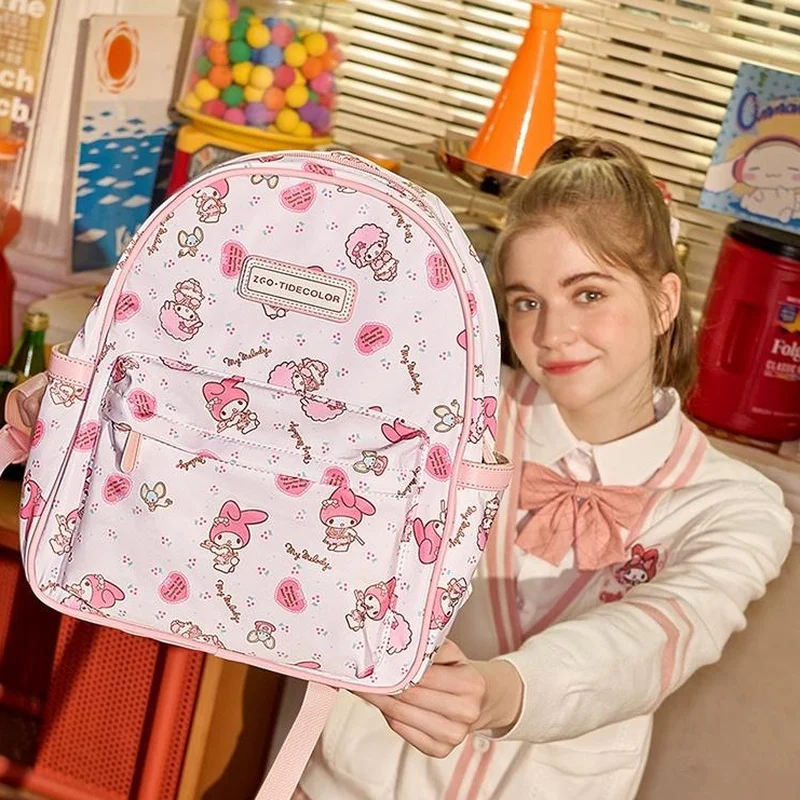 

New Genuine Co Branded Cartoon Cinnamoroll Backpackcute Children's Melody Backpack High Beauty Student Backpack Three Styles