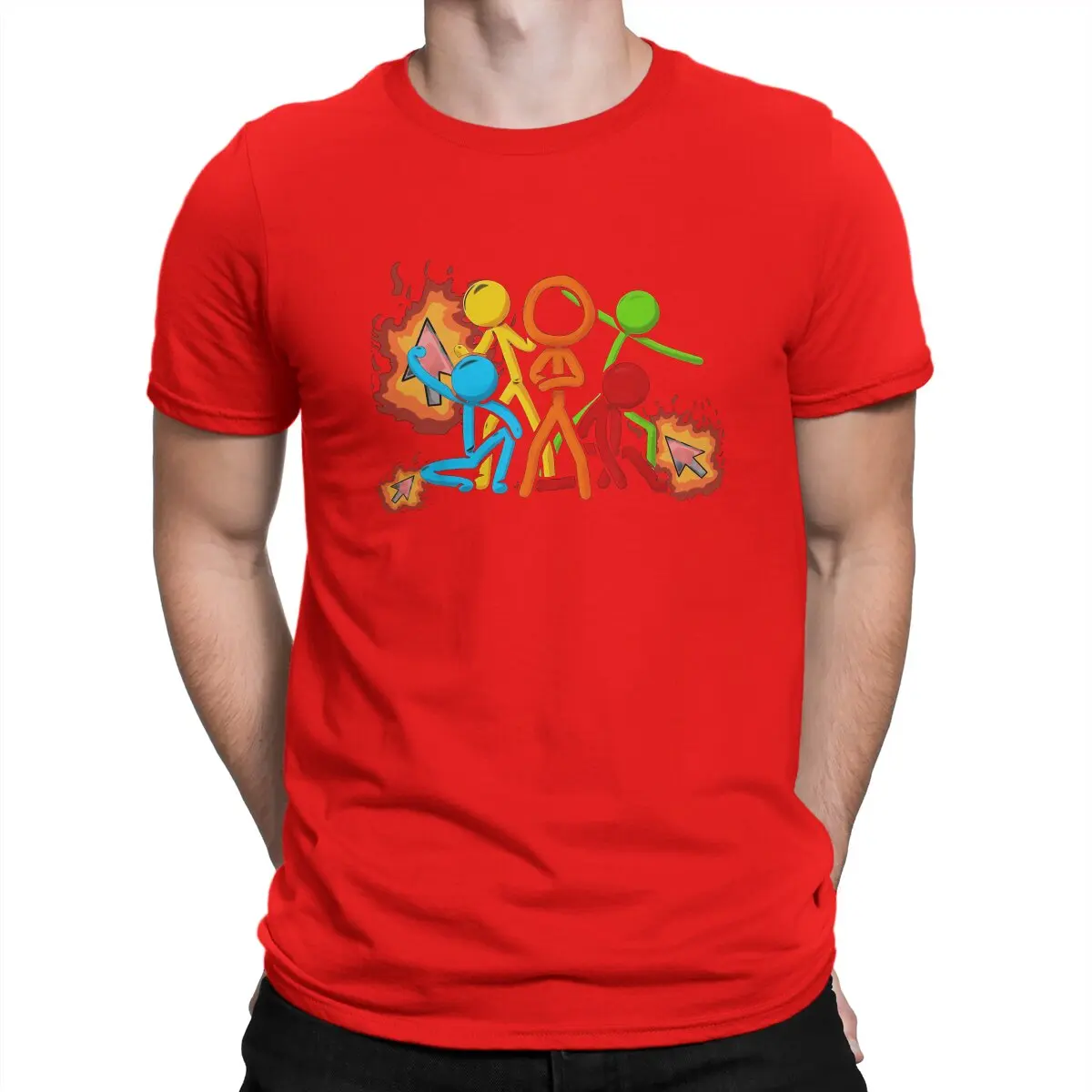 thumbnail image 1 of Camiseta única de Alan Becker con el pico del ratón de fuego, camiseta informal para hombre y mujer., 1 of 7