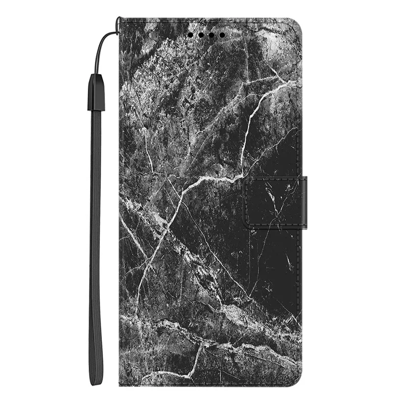 Luxury Marble Leather Flip Wallet Phone Case with Stand and Book Cover Design