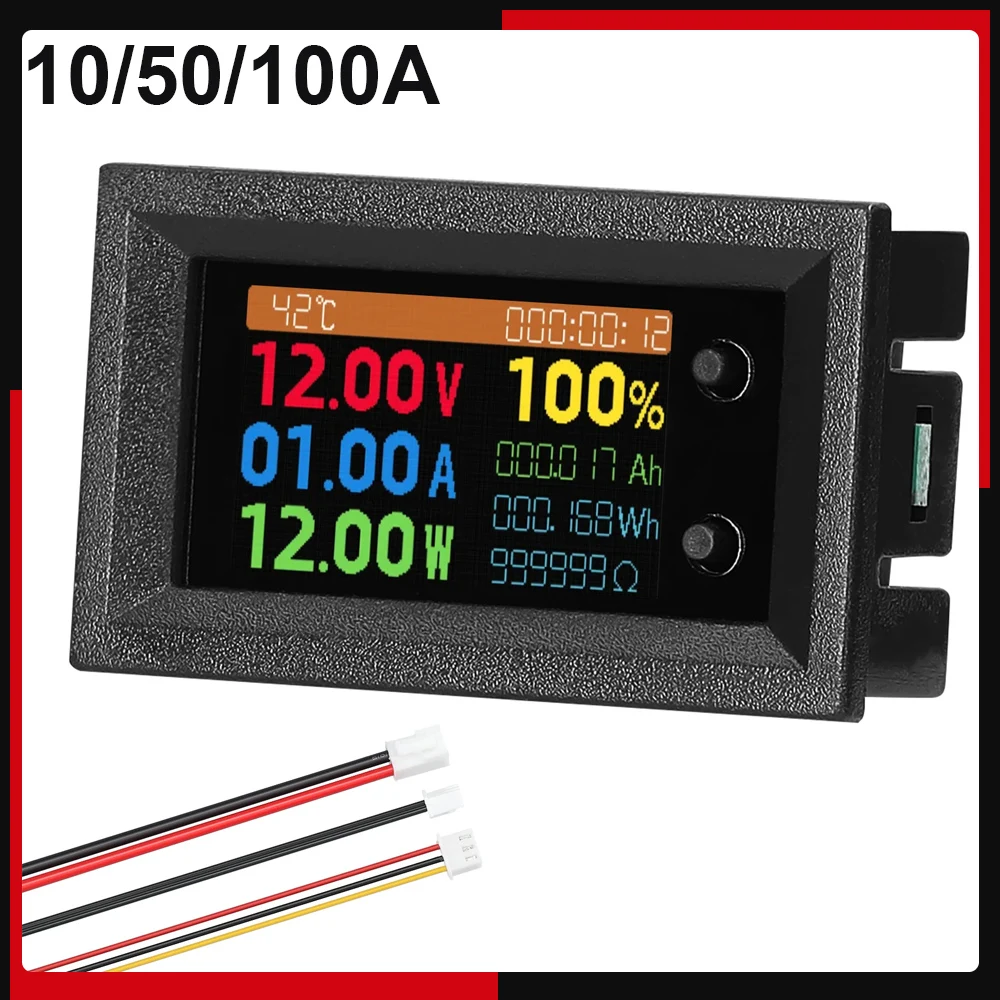 Voltage Tester DC 4-30V Voltmeter Ammeter Power Energy Meter LED Digital DC Wattmeter Meter 9-in-1 Multi-function Measuring Instrument