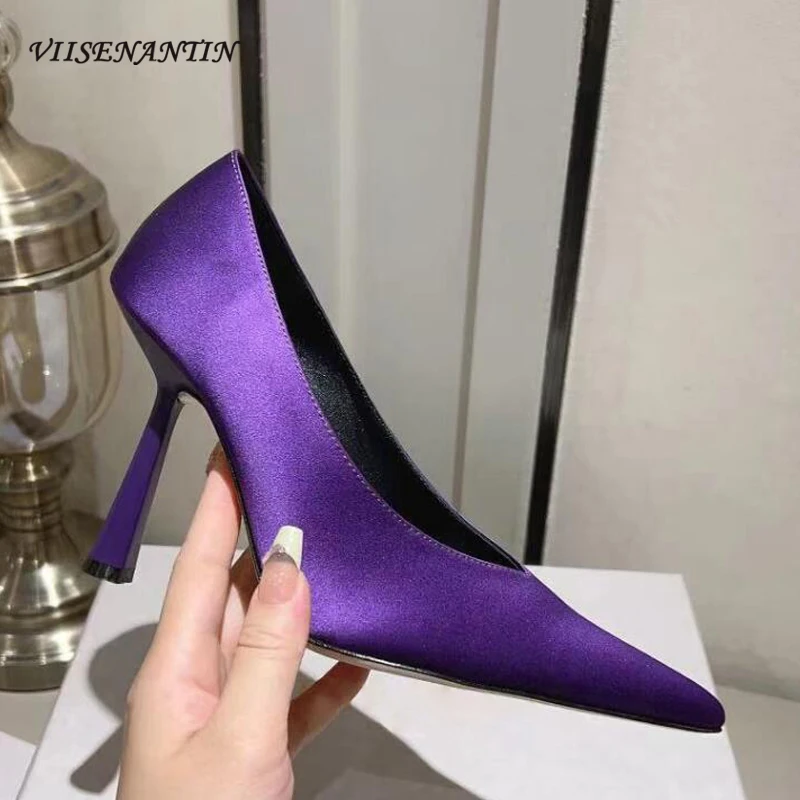 

Fashion Classic High Quality Women's High Heels Pointed Toe Shallow Mouth Slip on Pumps Wedding Party Dress Shoes 10cm Stilettos