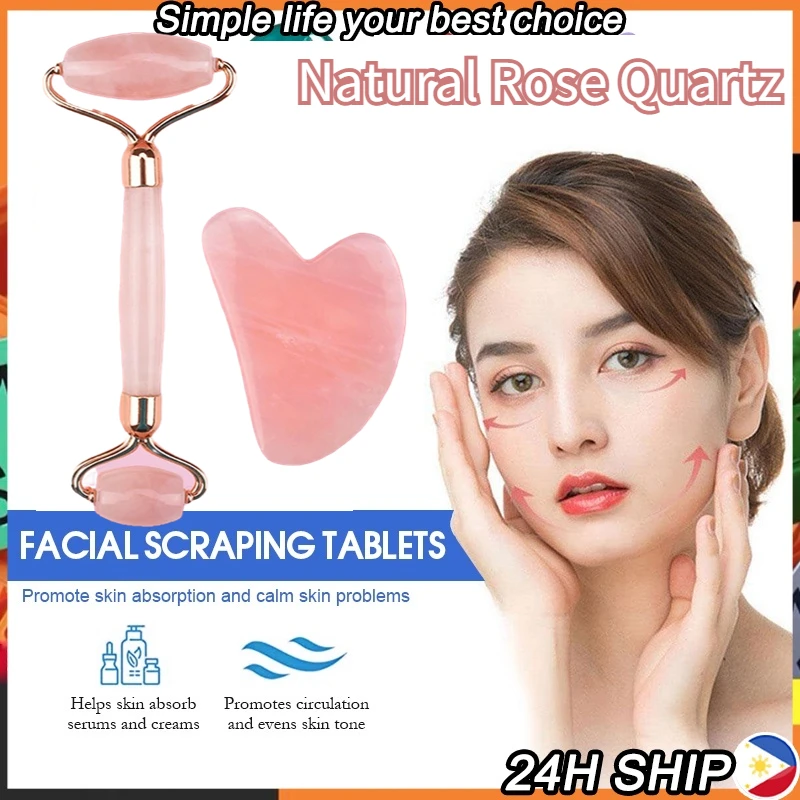 

Natural Jade Gua Sha Scraper Board Massage Rose Quartz Jade Guasha Stone For Face Neck Skin Lifting Wrinkle Remover Beauty Care