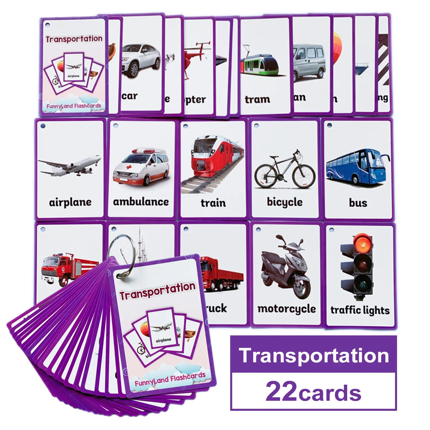 Kids Montessori Learning English Words Card Pocket Flash Cards Early Educational Toys For Children Classroom Supplies Gift 6