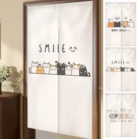 Kawaii Cat Door Curtain Japanese Entrance Hanging Half-Curtains Drape Living Room Supplies Bedroom Partition Home Decor 커튼 파티션 1
