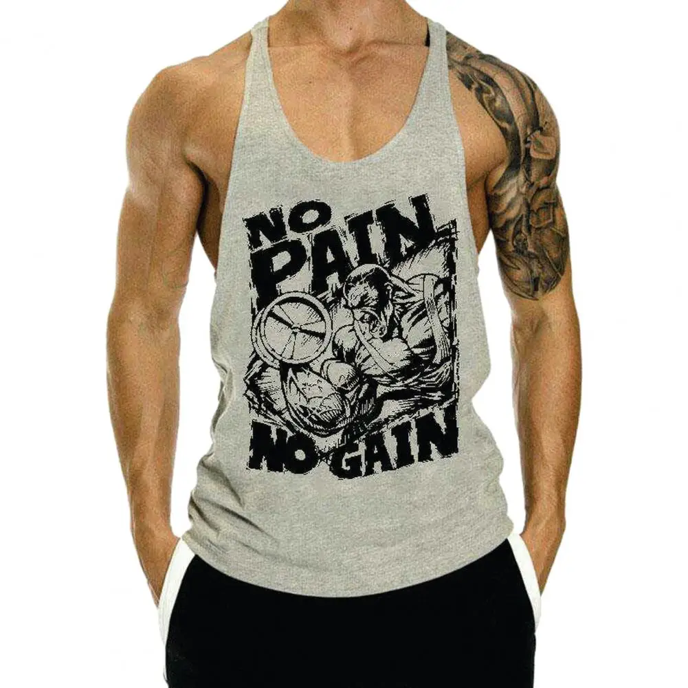 

Running Vest Sleeveless Sports Shirt Men's Hip Hop Letter Print Sleeveless Tank Top for Summer Fitness Gym Soft Stretchy Sweat