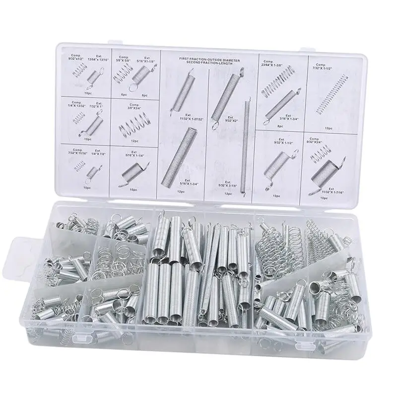 200pcs Spring Assortment Set Compression Extension Springs For Repairs