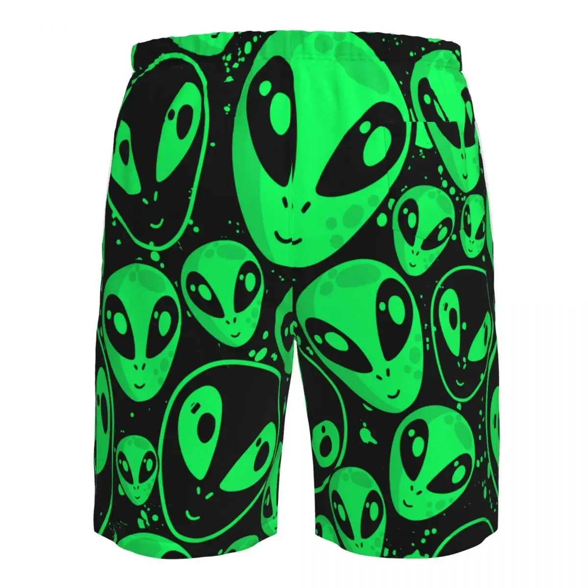 New Summer Men Shorts Men Sports Athletic Running Sport Fitness Beach Basketball Jogging Man Loose Short Pants Green Alien UFO