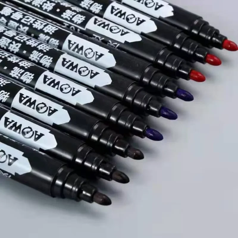 Premium Set of 10 Bold Black Non-Erasable Marker Pens for Permanent Marking and Notation