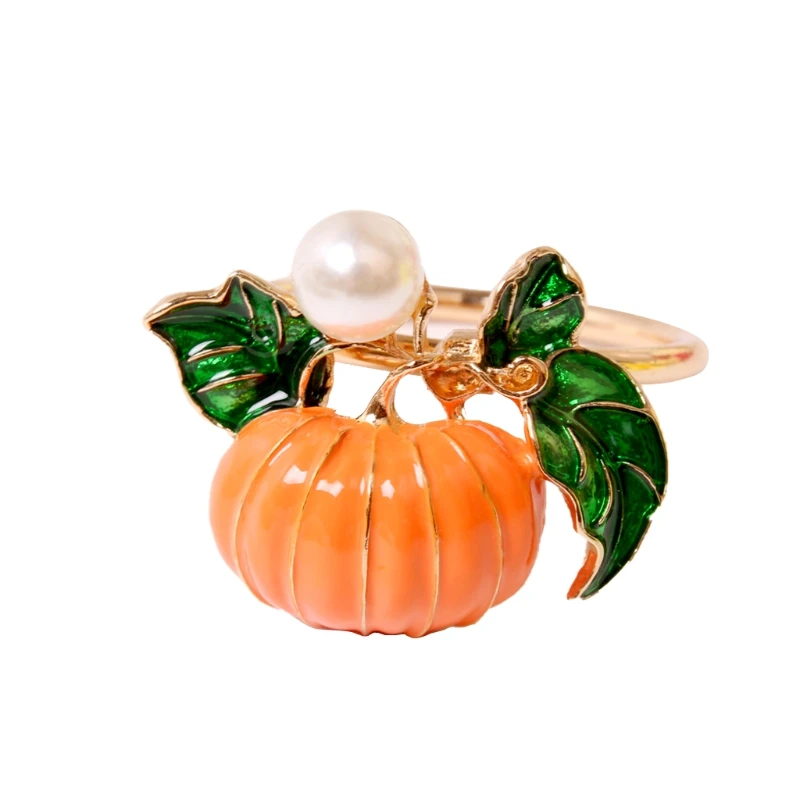 

4/6pcs Thanksgiving Napkin Rings Pumpkin Napkin Holders Fall Napkin Buckle for Halloween Holidays Weddings Party Dinner Dropship