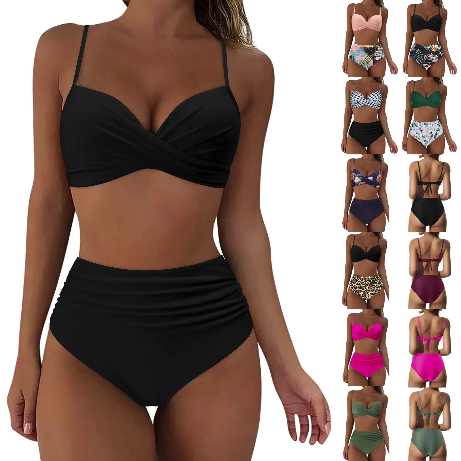 

Women High Waisted Bikini Sexy Push Up Two Piece Swimsuits Vintage Swimsuit Two Piece Two Piece Swimsuits with Shorts for Women