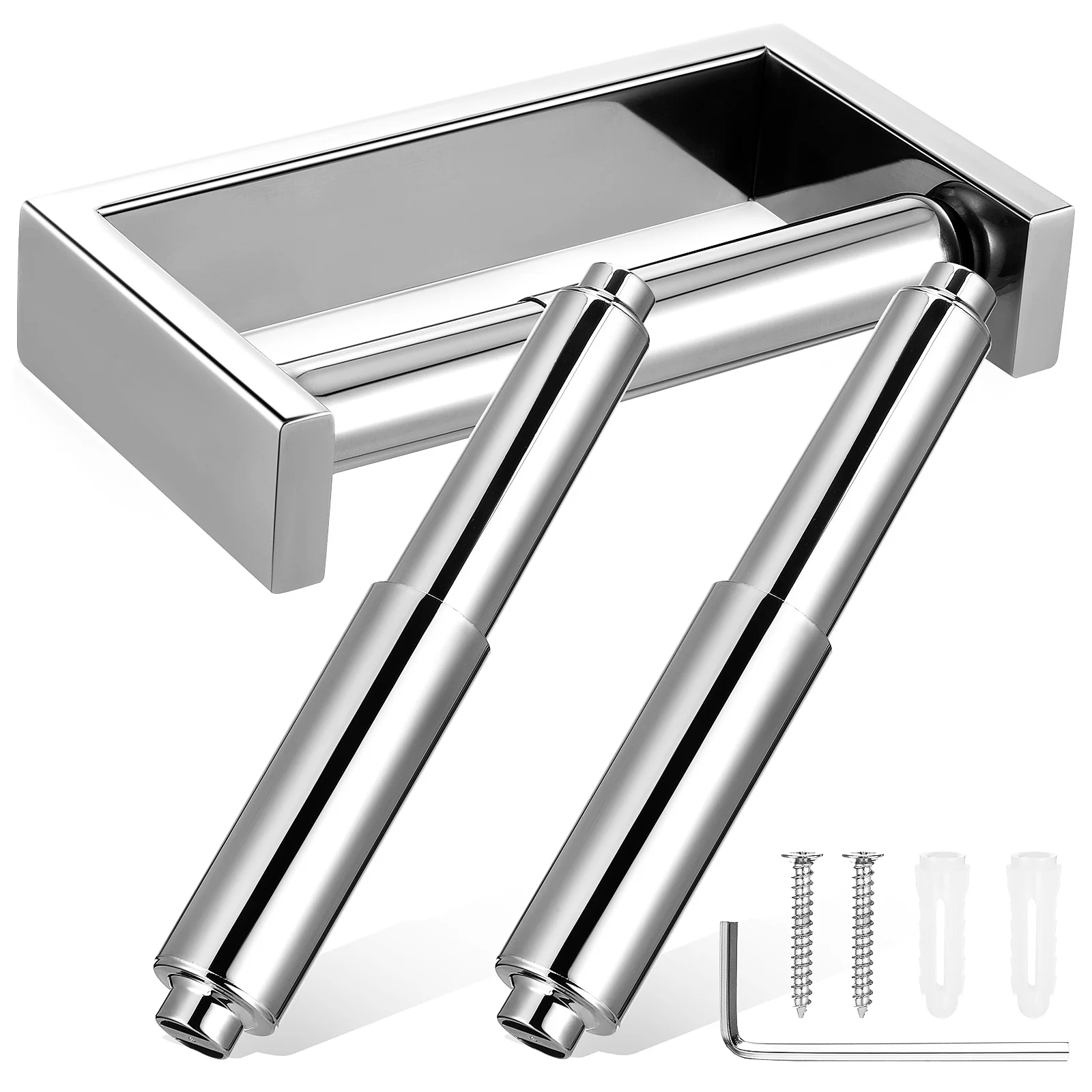 

3 Pcs Toilet Paper Holder Roller Towels Tissue Bathroom Replacement Rod Stand Telescopic Iron Spring