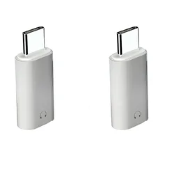 Universal USB - C to 3.5mm Audio Adapter - Type C Earphone Converter (White 2pcs)