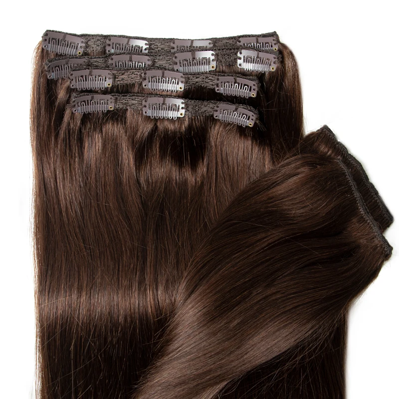 6PCS Human Hair Clip in Extensions Big Volume Seamless Full Head For Thick Raw