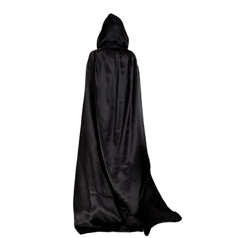 1Pcs Halloween cloak black cape Devil devil with hood Unisex Adult Kids Halloween Hooded Cap Long Cloak Costume Cosplay Props
