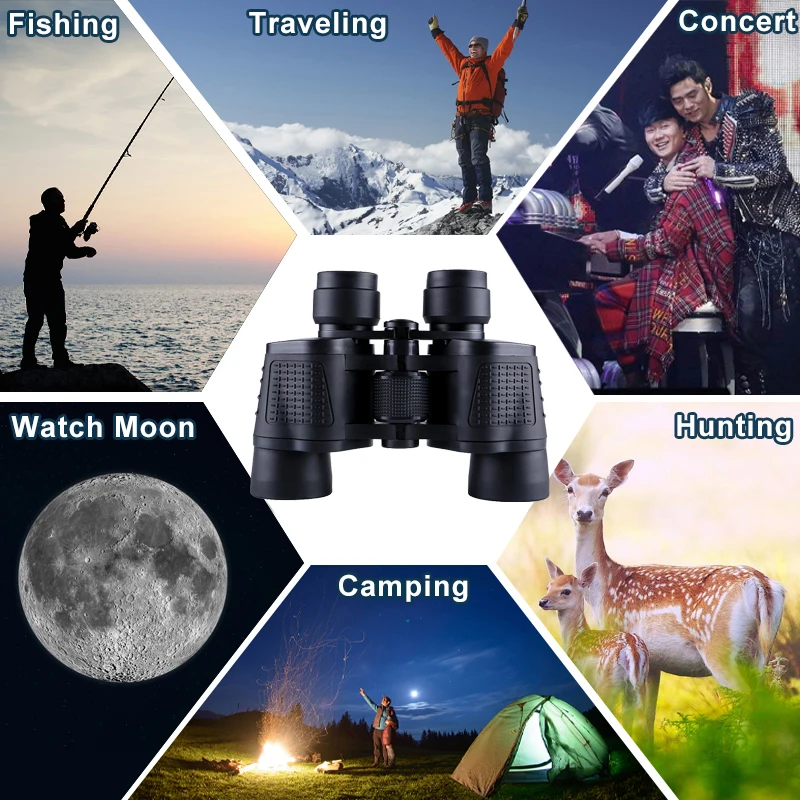 Binoculars 80X80 High Magnification Long Range Professional Telescope HD Portable Eyepieces For Hunting Outdoor Camping Travel 5