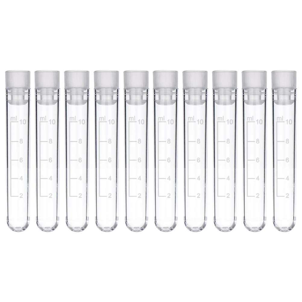 

50 Pcs Glass Containers for Liquids Test Tube Scientific Prop Plastic Tubes Sample Scale