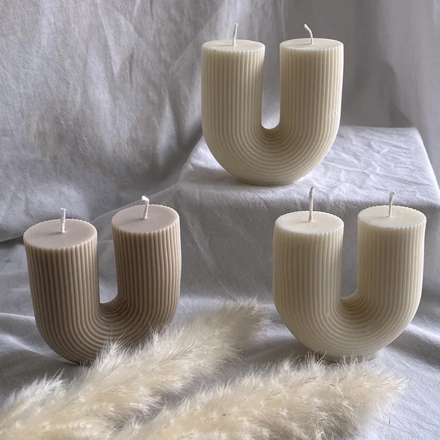U Alakú Otthoni Dekoratív Gyertya Geometriai Illatos Gyertyák Szivárványos Híd Szoba Dekoráció Aroma Aromaterápia Velas - Image 4