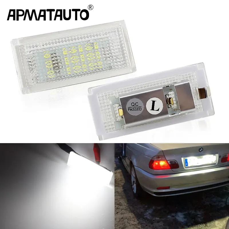 

2 шт., светодиодные лампы для номерного знака BMW 3 серии M3 E46 2D 1998-2003,318i 2D 1998-1999