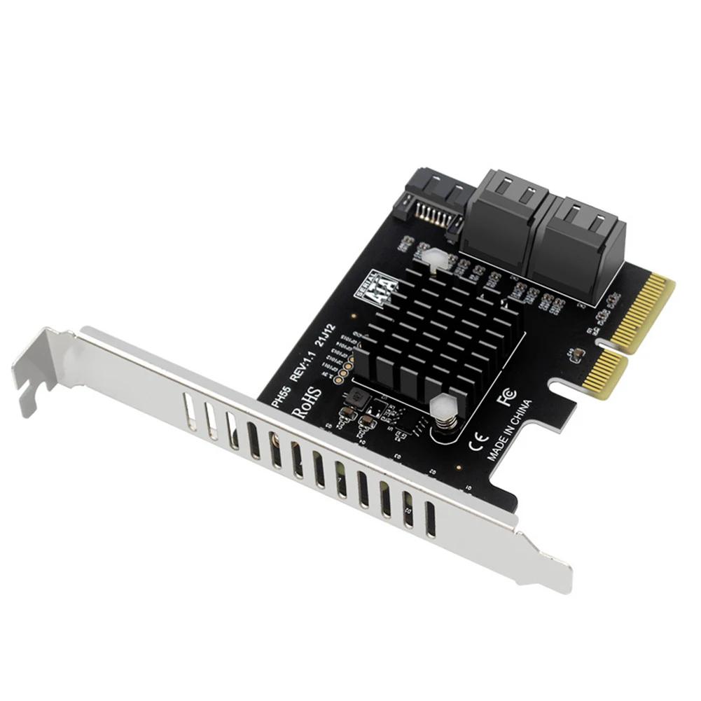 PCIe to 5 포트 확장 카드, Jmb585 칩, PCI-E to SATA 확장 카드, Windows, Linux, Mac OS용 캐스케이드 트림 지원