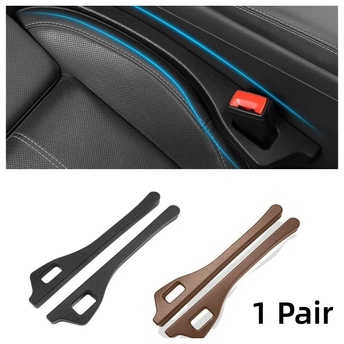 1Pair Car Seat Gap Plug Anti-Seat Leakage Chair Seat Sealing Strip Seam Front Gap Filling Plug Car Interior Accessories car seat gap filler