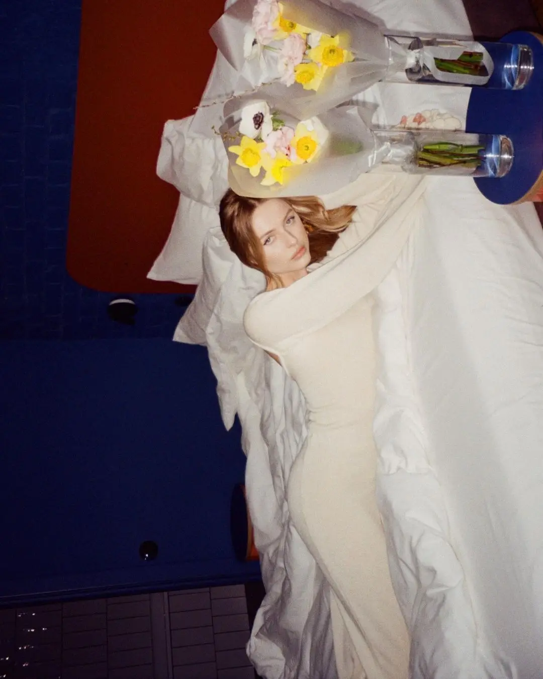 Ruffled Backless Knit Dress Solid Female Casual Lace-Up High Waist Long Sleeve Maxi Dress Knitwear Bandage Fashion Dress