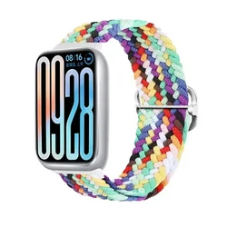 Comfortable Breathable Nylon Loop Strap Bracelet Accessory - Mi Band 9 Pro (Official Rainbow)