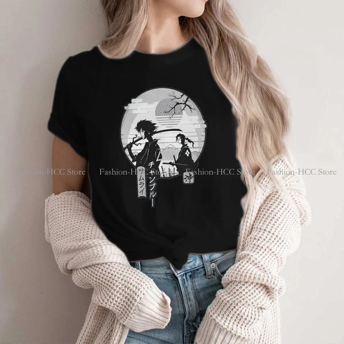 

CHAMPLOO! Unique Polyester TShirt Samurai Top Quality Hip Hop Clothes T Shirt Stuff
