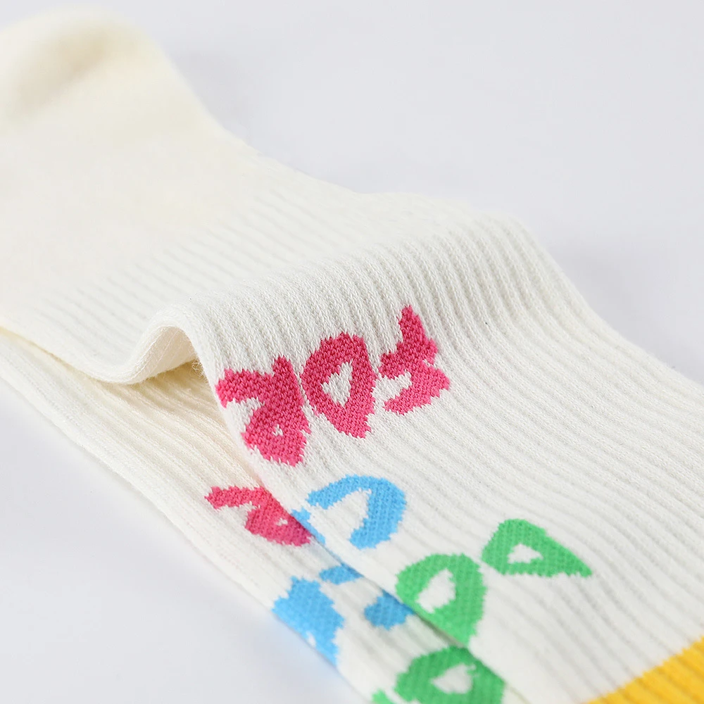 Letter Stripe Sport Women Socks 3 Pairs Fashion Classic Cotton Harajuku Socks INS Hip Hop Skateboard Basketball Happy Boy Socks