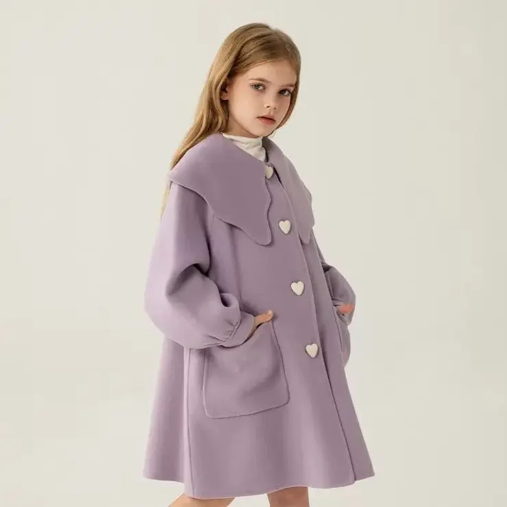 

Trench coat for girl jacket autumn and winter new thickened cotton coat children's clothing winter coat girl