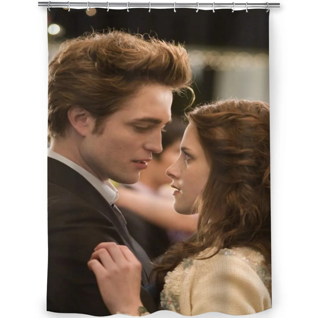 

Twilight Edward Bella Retro Kraft Paper Prints Shower Curtain for Bathroom Aesthetic room decoration