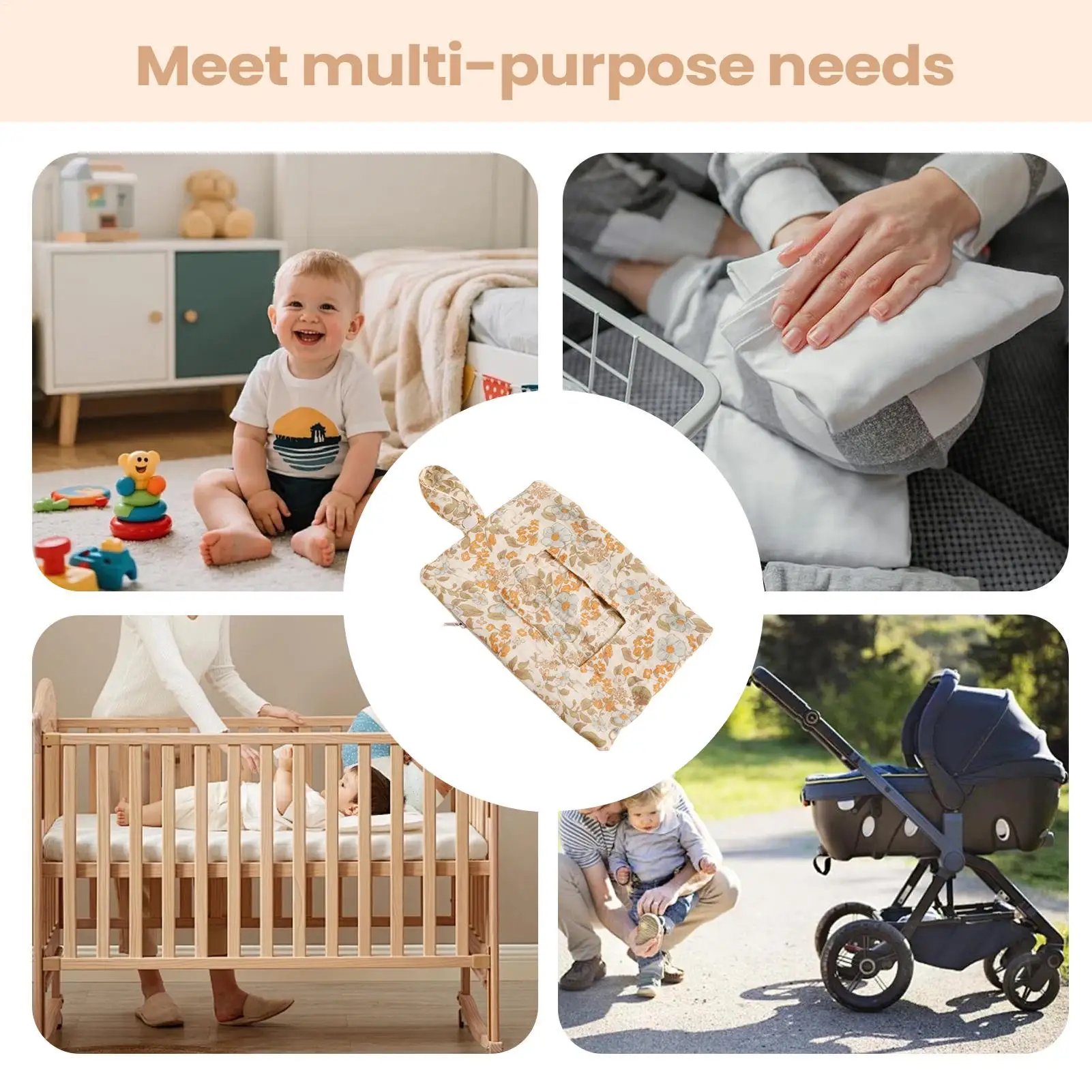 물티슈 홀더 걸이형 유모차 기저귀 홀더 재사용 가능한 휴대용 물티슈 가방 유모차, 용 침대, 가정, 여행, 야외 산책, 하이킹용