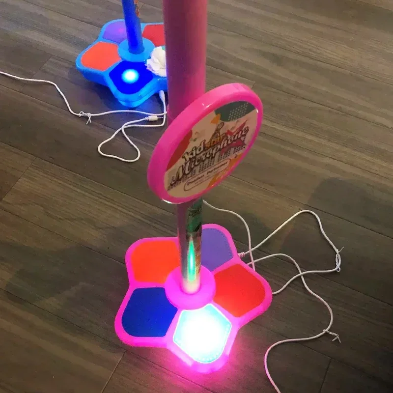 Kids Microphone and Stand,Kids Karaoke Machine for Girls Boys,Party Sing Musical Toy with Flashing Lights,Children's Microphone 4