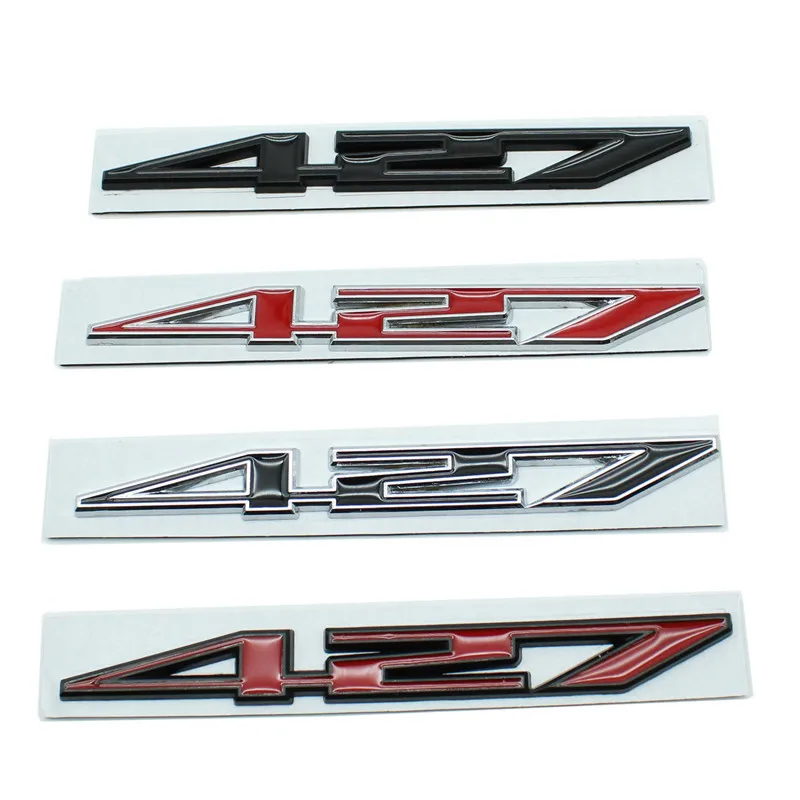 

3D Metal Black Red Silver Logo 427 Emblem Car Fender Badge Trunk Decal for ZR1 427 Cruze Impala Camaro Garna Yakista AVEO Stikce