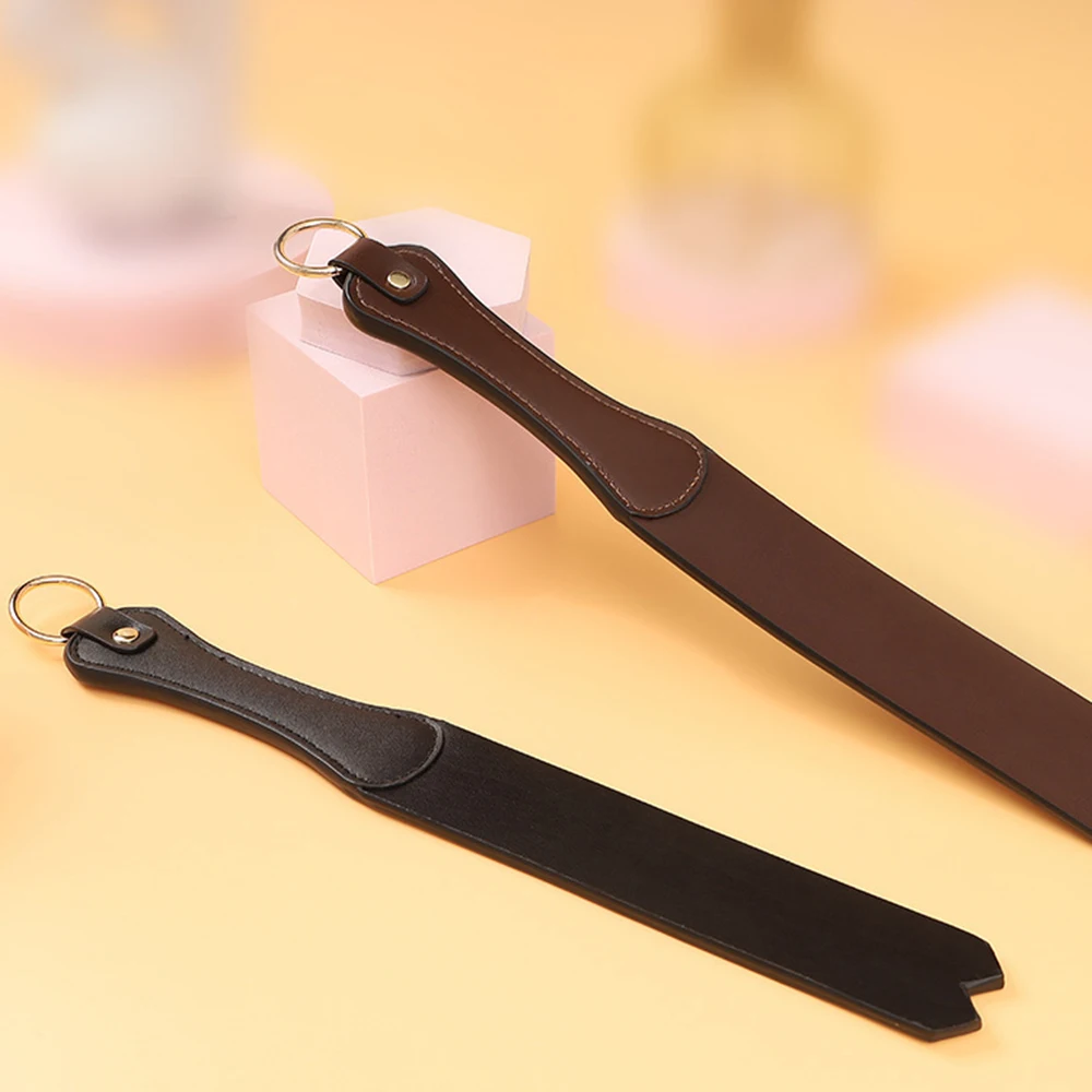 36CM PU Leather Paddle,2 Layers Handmade Deluxe PU Leather Riding Crop Horsewhip，Punk Bat Horse Whip