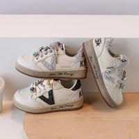 Spring Autumn New Children's Cricket Shoes Super Beautiful Rhinestone Jewel Girls' Comfortable Casual Dirty Shoes 4-15 Years Old 1