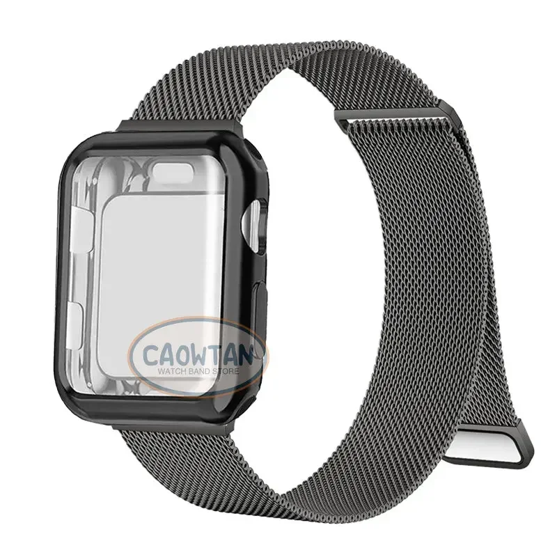 Elegant Milanese Apple Watch Band with TPU Screen Protector