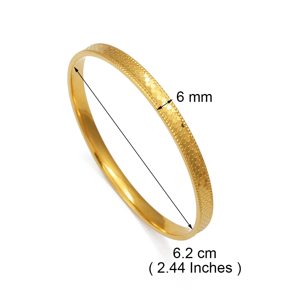 Anniyo 1Piece Bracelets for Women Girls Dubai Bangles Jewelry Arab Middle Eastern African Wedding Party Accessories #281707 2