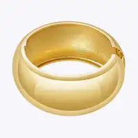 ENFASHION Pulseras Statement Curved Wide Elastic Bangle For Women's 18K Gold Plated Zinc Alloy Jewelry Cocktail B242432 B242433 1