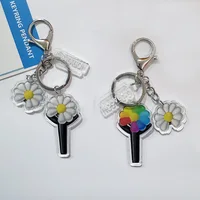 Kpop G-Dragon Lightstick Keychain Keyring Acrylic Double Sides Pendant Daisy Design Backpack Pendant Fans Collection Gift 2