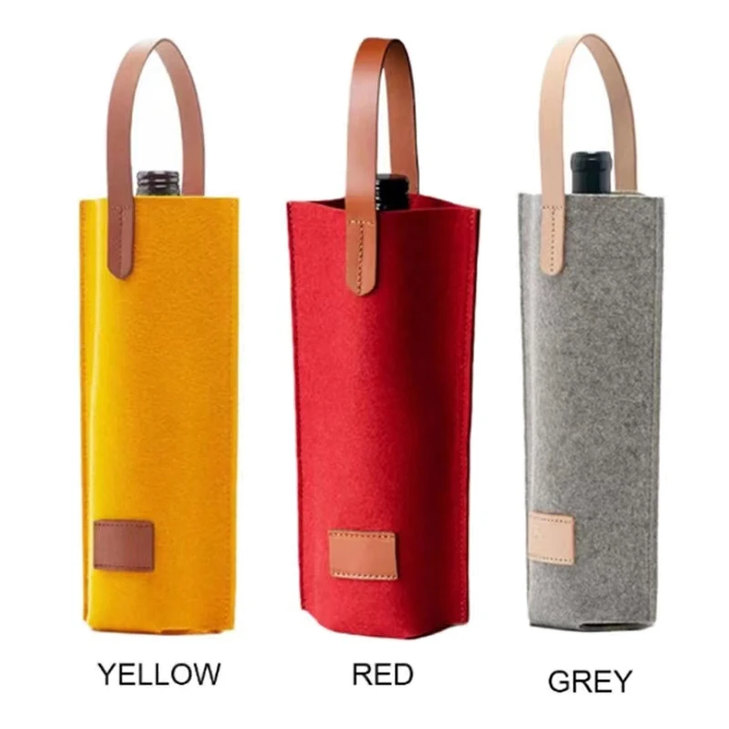 Description Picture 4 of itemWine Bag Felt Single Bottle Insulated Tote Bottle Wine Carrier Bag Padded Wine Cooler Gift For Wine Lovers Or Wedding
